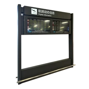 LED Backlit Rectangle Aluminum Frame Durable High Brightness Display Bracket for Airport FIDS Flight Information Display