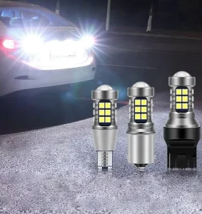 LED Brake Light Bulbs 1156 1157 7443 7440 3156 3157 12V 27W Flashing Strobe for Rear Stop Lights (5 Flashes)