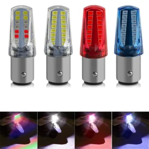 LED Brake Light for Cars & Motorcycles 1157 2835 32SMD Flashing Tail Streamer Effect Three Color Light Bulbs