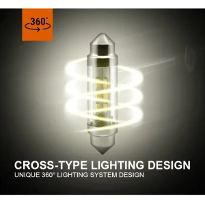 LED Bulb 6V 12V 24V All-around Festoon 31mm 36mm 39mm 42mm 360 Degree No Dark Spot Interior Lamp for Vintage Classic Auto