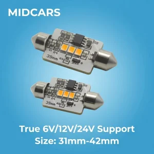 LED Bulb 6V Emergency Flasher Festoon 31 42MM Self strobe Reading Lamp Built in Ic Signal Light For Vintage Motorcycle Rv Boat