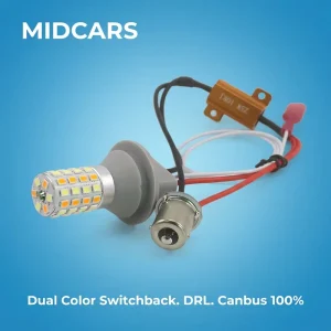 LED Bulb Anti Hyper Flash Switchback DRL Turn Signal Built in Resistor Error Free Canbus Ready 3156 1156 7440 Dual Color