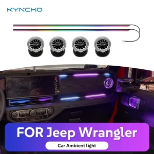 LED Car Ambient Light for Jeep Wrangler 64 Colors RGB Bluetooth App Control Symphony 12V Auto Interior Lighting