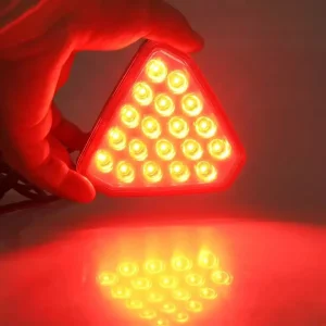 LED Car Brake Tail Light Triangle Red Reversing Stop Flash Warning Fog Lights Anti collision Auto Signal Lamp Universal 12V