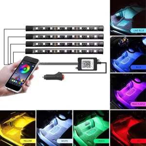 LED Car Interior Ambient Foot Strip Light Kit Accessories Backlight Auto Interior Ambient Lamps