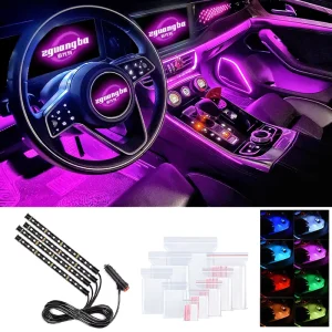 LED Car Interior Footwell Ambient Light Kit Single Color 1 To 4 1 To 2 LED Floor Lamp Strip Decorative Auto Mood Lighting