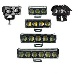 LED Car Light 2 3 4 5 6 Eyes Lens Motorcycle Off Road 4X4 White Yellow Dual Color Spotlight Fog Driving Work Light Accessories