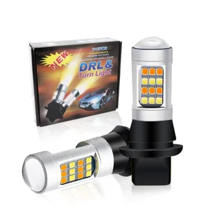 LED Car Lights Dual Color Turn Signal Daytime Running Light T20 7440 12V Universal CANBUS Decoder Kit 20W