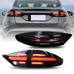 LED Car Rear Lamps Assembly Lighting System 4PCS Smoke DRL Animation Car Tail Lights For Ford Fusion Mondeo