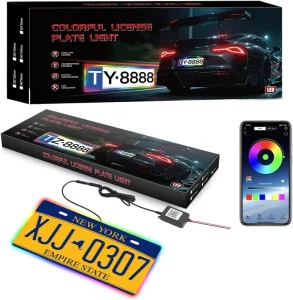 LED Chasing Halo Multicolour License Plate Lights License Plate Frames for Car Trailer UTV ATV Truck RV