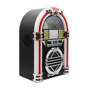 LED Colorful Lights BT Desktop PLL Tuning FM Radio CD Player Dj Retro Jukebox