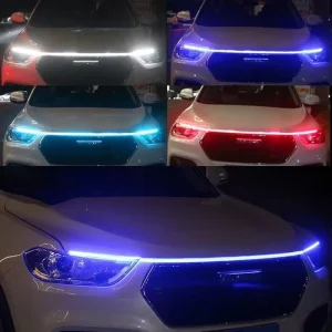 新车 LED 日间行车灯 (DRL) 适用于引擎盖装饰氛围灯 12V