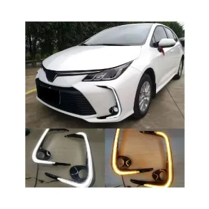 LED DRL Daytime Running Light for Toyota Corolla Fog Light with Running Turn Signal Indicator