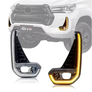 LED DRL Daytime Running Light for Toyota Hilux Revo Car Fog Lamp Perfect Fit