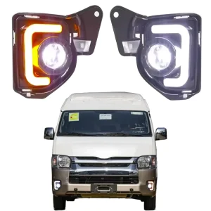 LED DRL Daytime Running Light with Turn Signal for Toyota Hiace New Condition 12V ABS Car Lamp