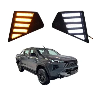 LED DRL Daytime Running Lights for Toyota Hilux Travo Overland Flowing Turn Signal Lights Fog Lights