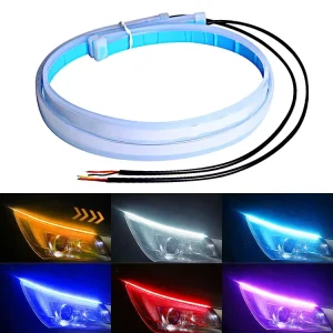 LED Daytime Running Light 12V DRL Waterproof Highlight 30 45 60cm Signal for Cars Red Purple Yellow Blue Color Options