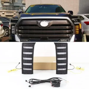 LED Daytime Running Light DRL Front Bumper Turn Signal Yellow White Accessories for Toyota Tundra
