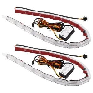 LED Daytime Running Light Super Bright Waterproof Sequential Flow Headlight Turn Signal Lamp for Car Driving Lights 12V