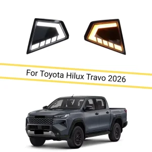 LED Daytime Running Light for Toyota Hilux Travo Front DRL Flowing Fog Lamp Car Accessories