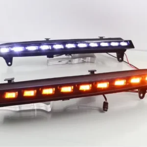 LED Daytime Running Light with White DRL and Amber Turn Signals ABS Material for Q7