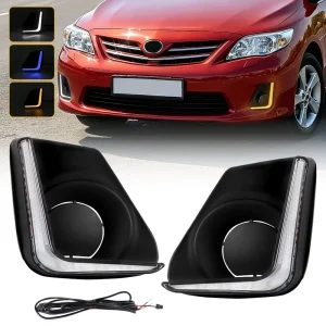 LED Daytime Running Lights For Toyota Corolla Sequential Turn Signal DRL Fog Lights