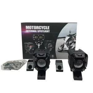 LED Display Screen Motorcycle Headlamp Dual Color Waterproof Turn Signal 5 Lens Retrofit