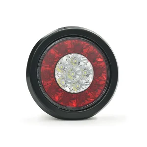 LED Dual-color Truck Taillight 4 Inch Round Tail Lights Car Rear Light Turn Signal Reverse Light