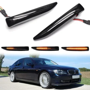 LED Dynamic Side Marker Indicators Lights for BMW E65 E66 E67 E68 7 Series 2PCS Sequential Blinker Turn Signal Lamps
