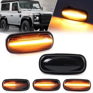 LED Dynamic Side Marker Lights for Land Rover Discovery 2 Defender Freelander Blink Flash Sequential Indicator Turn Signal Lamps