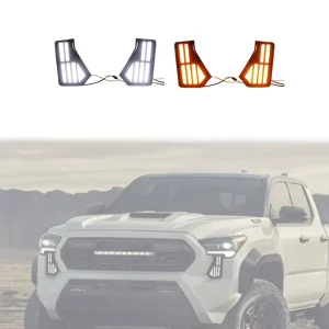 LED Fang Light Daytime Running Light for Toyota Tacoma Dual Color Amber Front Bumper DRL Turn Signal Accessories