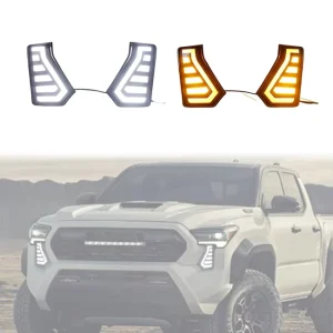 LED Fang Light Daytime Running Light for Toyota Tacoma Dual Color Amber Front Bumper DRL Turn Signal Accessories
