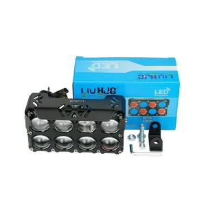 LED Fog Light 8 Lens 12-80V LED Spotlight Waterproof IP67 Double Colors with Flash LED Driving Lights