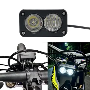 LED Headlight 20W Square Waterproof Fog Light with Switch Universal for Motorcycle Bicycle Mountain Bike