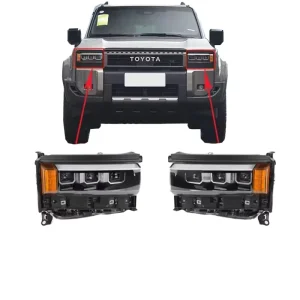 LED Headlight Assembly 12V 6000K 4000 Lm 1 Year Warranty for Prado LC250 Projector Lens Dynamic DRL
