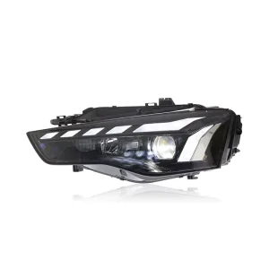 LED Headlight Assembly Custom Fit for Audi A5 with RS Style Scanning DRL and Sequential Turn Signals