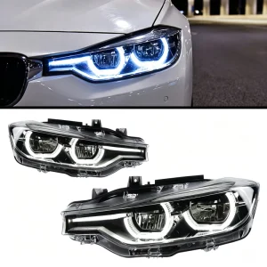 LED Headlight Assembly Dynamic Turn Signal Light Spoon Style Upgrade Accessories 6000K 6000 Lumens for 3 Series F30