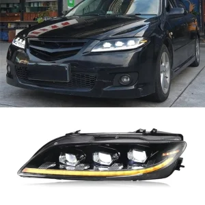 LED Headlight Assembly Modified Compatible for Old Mazda 6 for LED DRL & Sequential Turn Signal