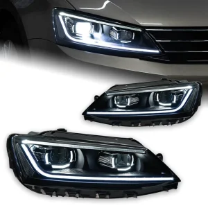 LED Headlight Assembly Suitable for Volkswagen Sagitar High Brightness Daytime Running Lights and Flow Turn Signals