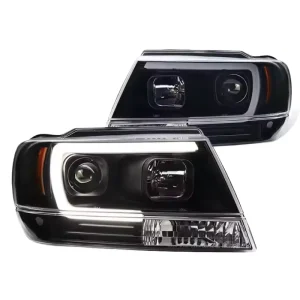 LED Headlight Assembly Upgrade for Grand Cherokee Integrated Daytime Running Lights Combined High Low Beam
