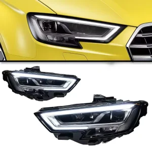 LED Headlight Assembly for Audi A3 S3 RS3 Projector Car Light Lens DRL Dynamic Turn Signal OEM Upgrade Headlamp Pair