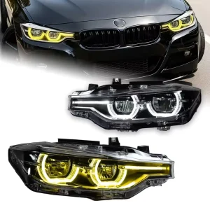 LED Headlight Assembly for BMW 3 Series F30 Dual-Color Angel Eyes DRL Turn Signal Light Car Headlamp
