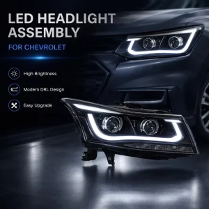 LED Headlight Assembly for Chevrolet Cruze Bi Xenon Projector DRL Turn Signal Upgrade Plug and Play