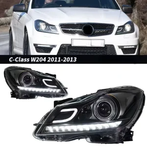 LED Headlight Assembly for Mercedes Benz 6000K 12V for C Class W204 C180 C200 C260 Projector Lens DRL Laser Upgrade