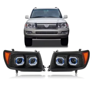 LED Headlight Assembly for Toyota Land Cruiser LC100 Modified Daytime Running Lights Plug and Play