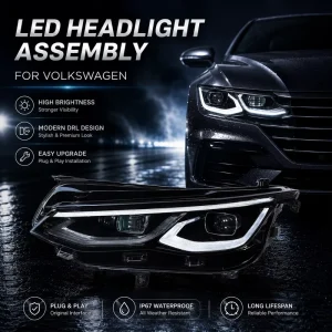 LED Headlight Assembly for Volkswagen Golf 8 MK8 Upgrade Front Headlamp With DRL Sequential Turn Signal