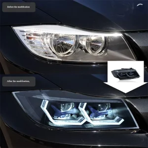 LED Headlight for 3 Series E90 6000K Yellow White DRL Plug & Play Angel Eyes Headlamp Assembly