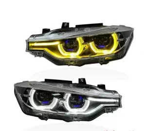 LED Headlights for BMW 3 Series F30 F35 Upgrade to New Style White+ Yellow Color DRL Front Light