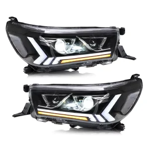 LED Headlights for Toyota Hilux Hi Lux Projector Headlamp Assembly Auto DRL Low Beam High Beam Projector Lens