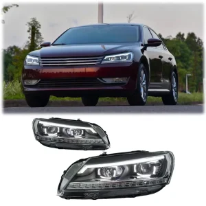 LED Headlights for VW Passat B7 Projector Head Lamp Assembly DRL Turn Signal Low High Beam Plug and Play